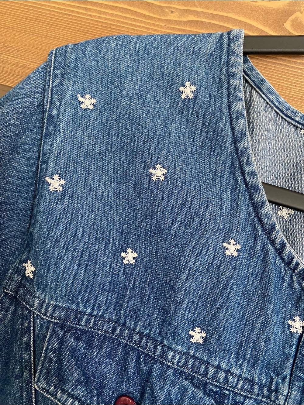 VTG 90s 100% Cotton Cool Plus Denim Button Front Midi Dress Embroidered XL Y2K - Picture 7 of 16